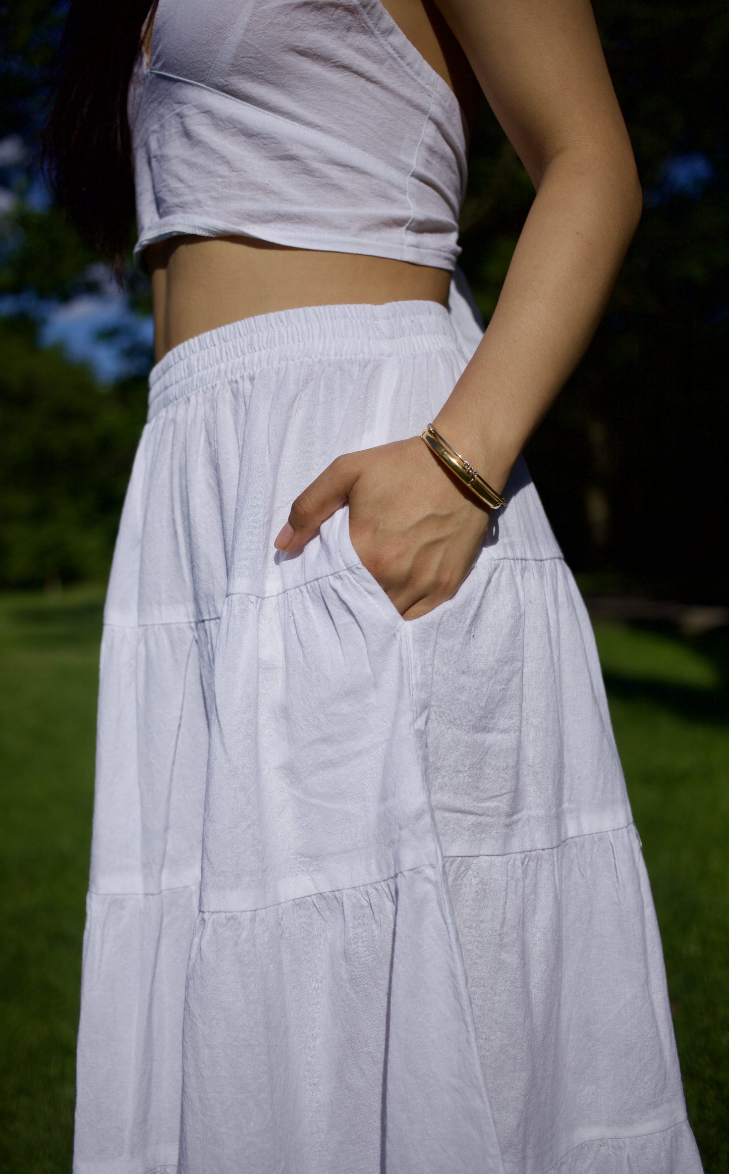 shedol bhojo skirt morning white side