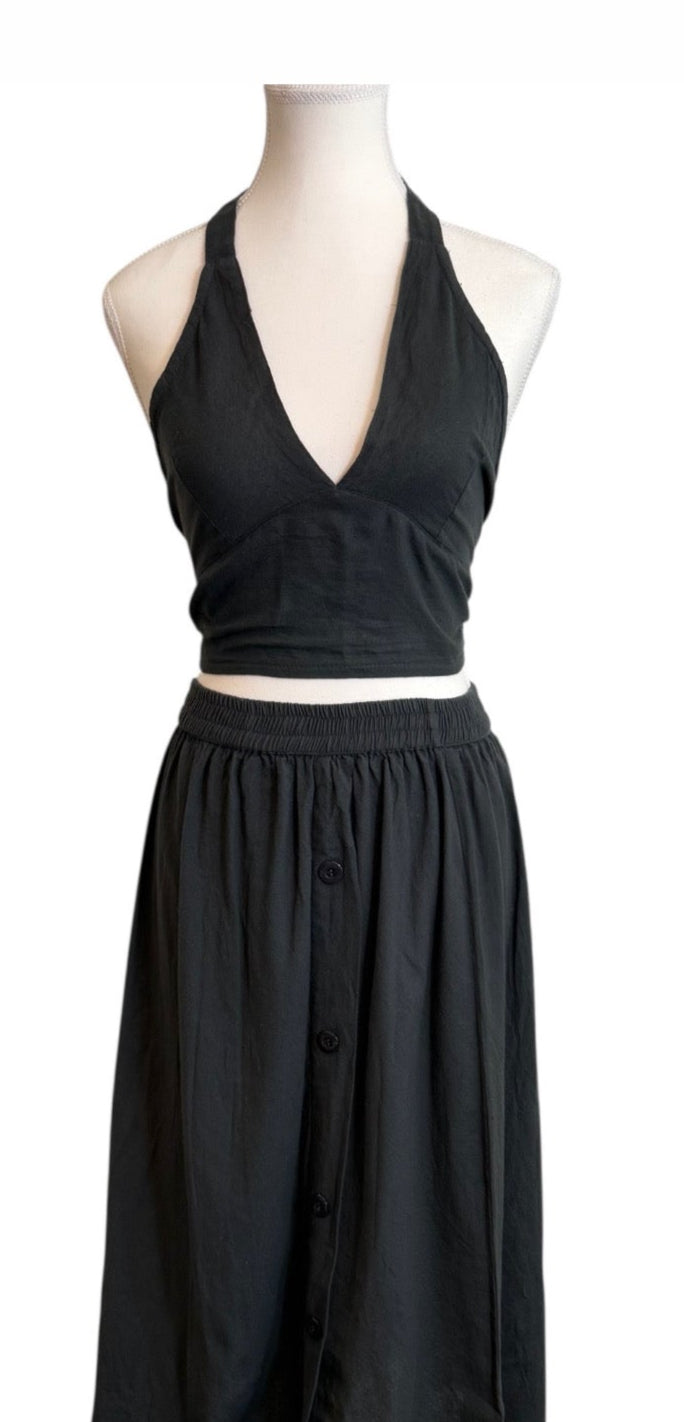 shedol rara bra top charcoal front