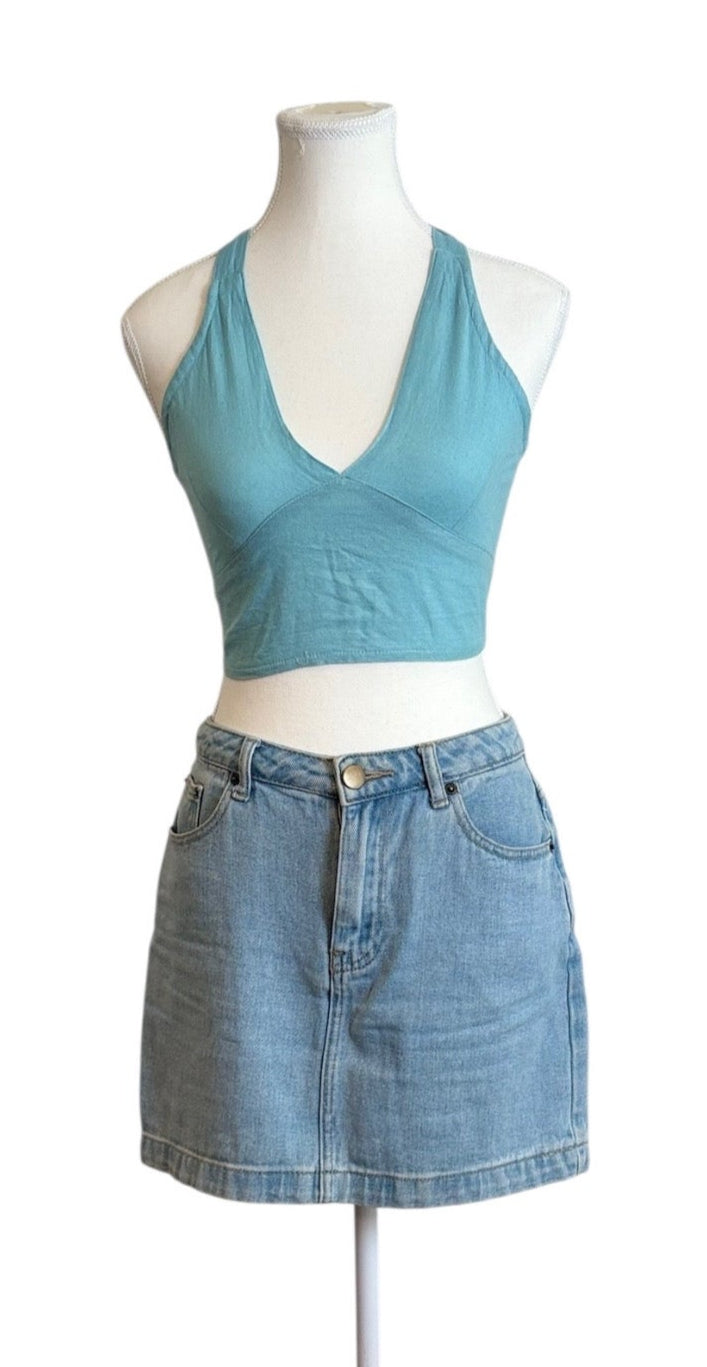 shedol rara bra top sky trail blue front